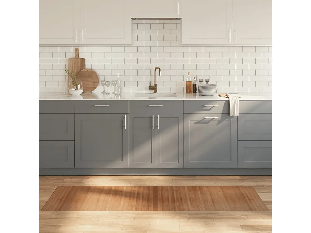 Tapis rectangulaire naturel 60x200 bambou