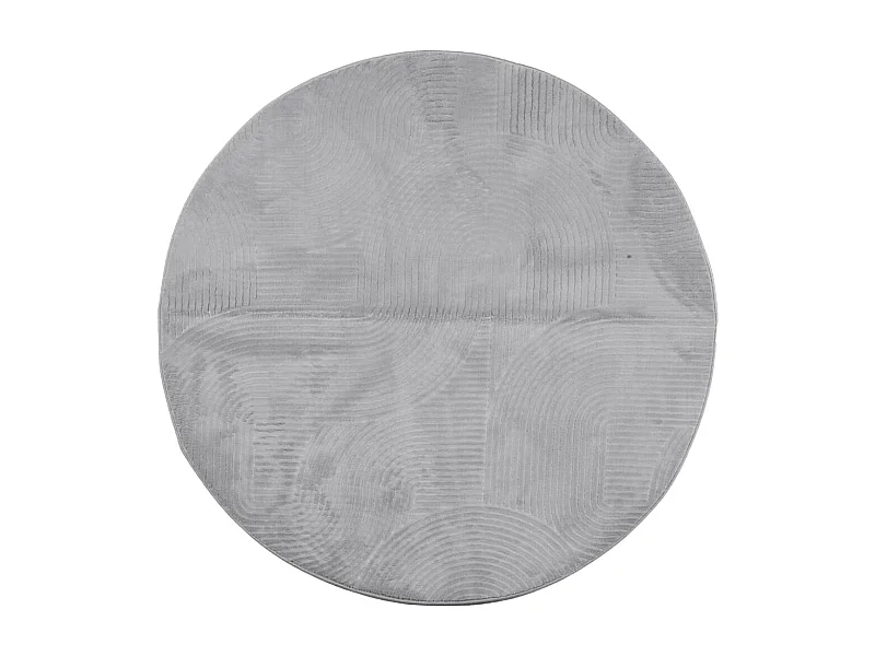 Tapis IZA poils courts style scandinave gris Ø 200cm