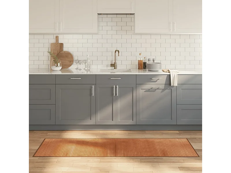 Tapis rectangulaire naturel 60x200 bambou