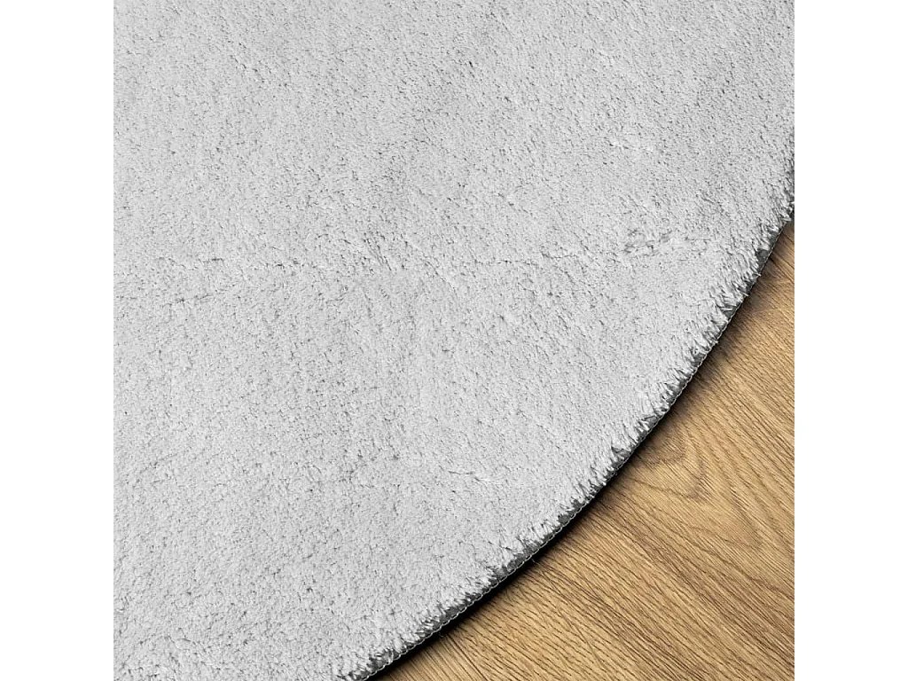 Tapis HUARTE à poils courts doux et lavable gris Ø 80cm