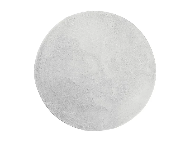 Tapis HUARTE à poils courts doux et lavable gris Ø 80cm