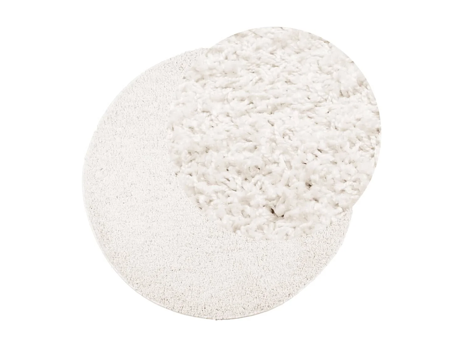 Tapis shaggy à poils longs moderne crème Ø 200cm