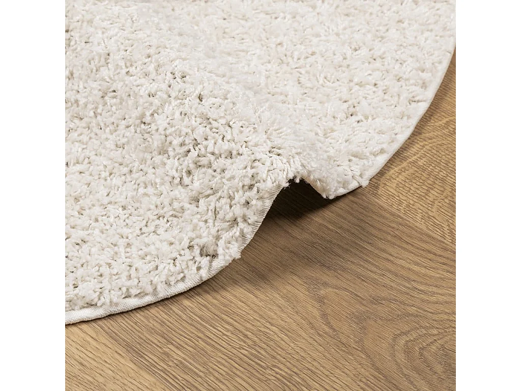 Tapis shaggy à poils longs moderne crème Ø 200cm