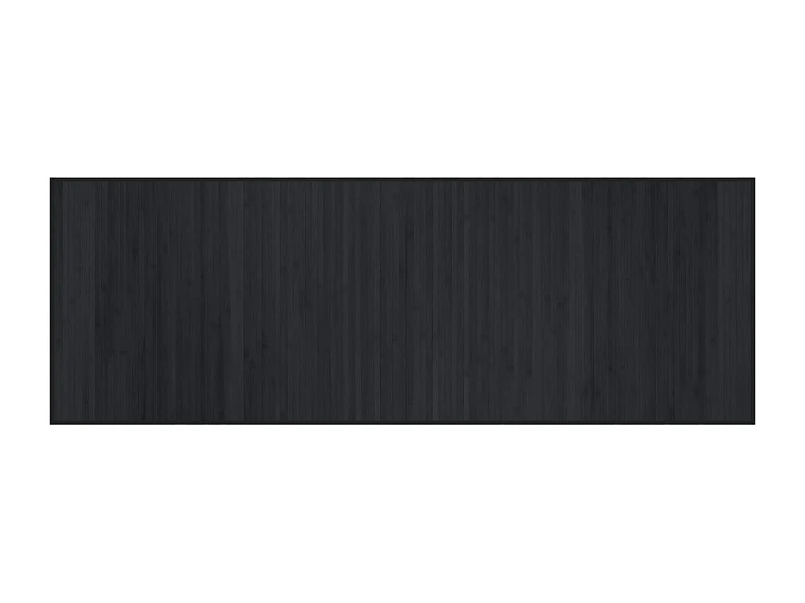 Tapis rectangulaire noir 70x200 bambou