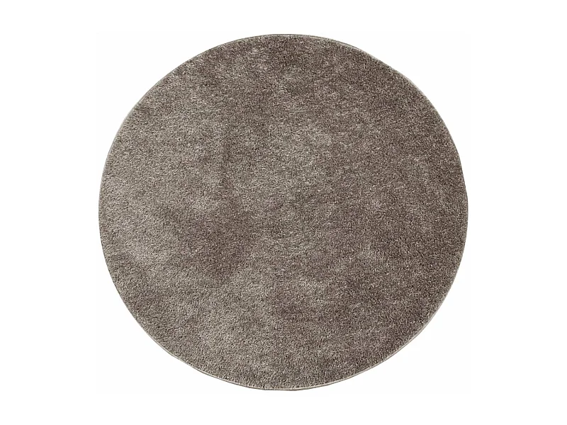 Tapis ISTAN à poils longs aspect brillant gris Ø 100cm