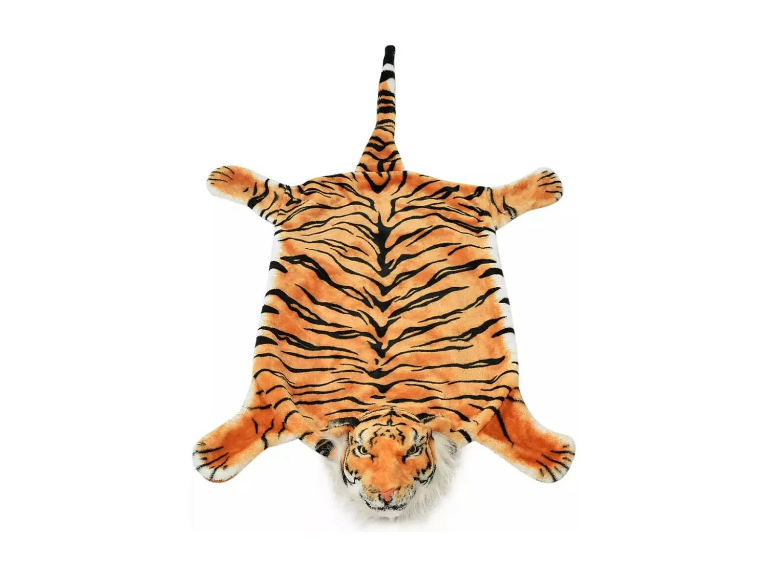 Tapis en peluche en forme de tigre 144cm Marron