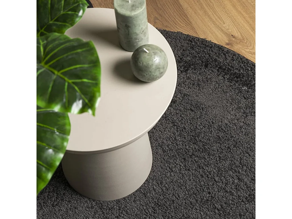 Vloerkleed PAMPLONA shaggy hoogpolig modern Ø 160 cm antraciet