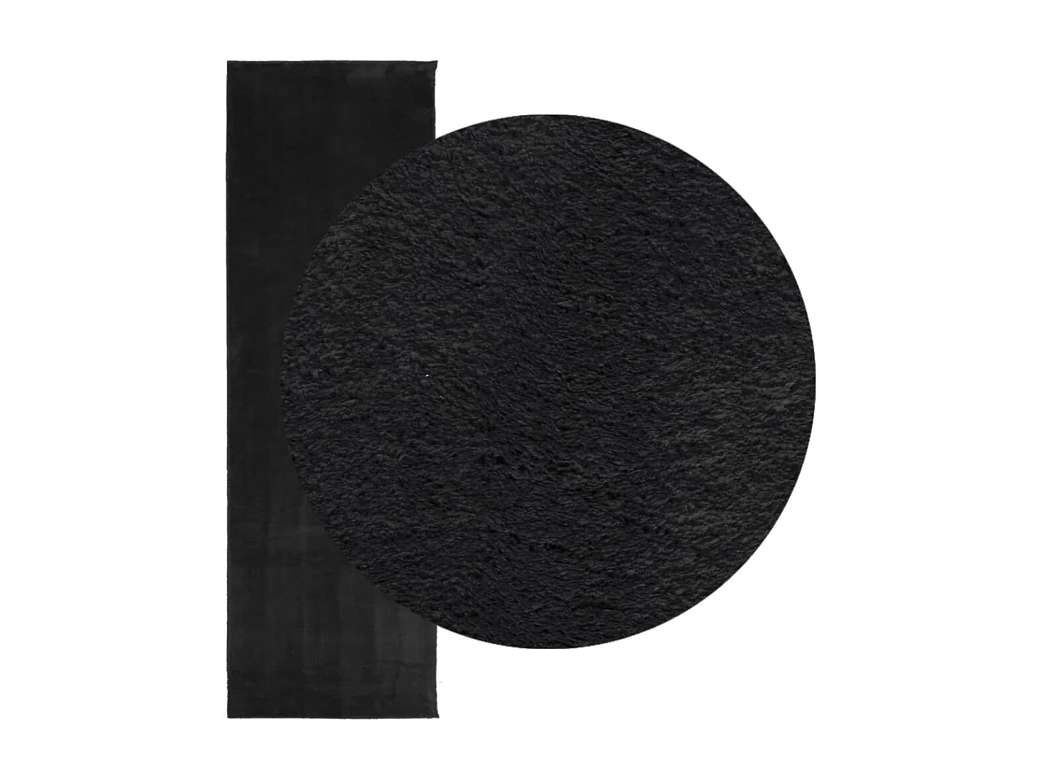 Tapis HUARTE à poils courts doux et lavable noir 80x250