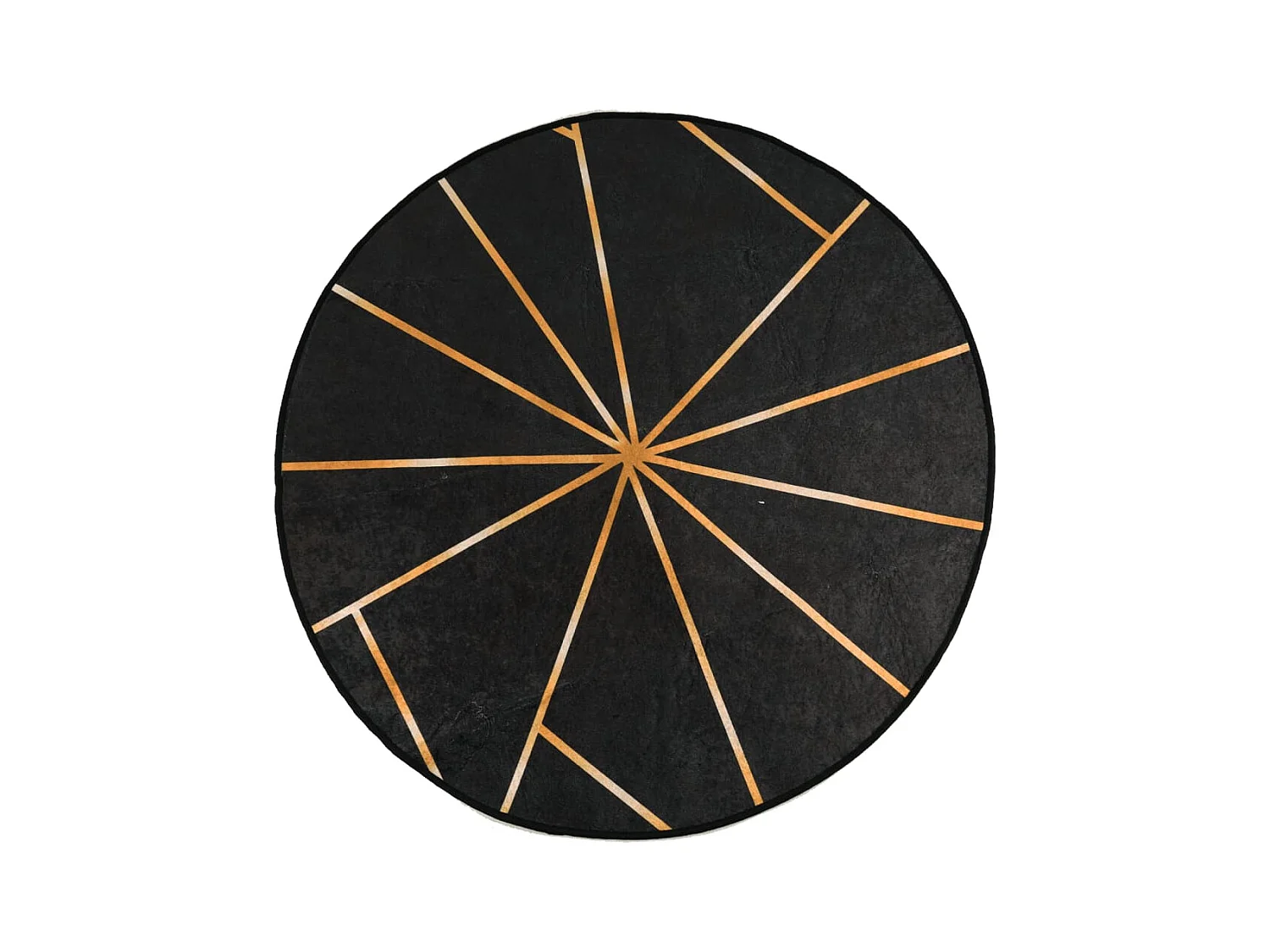 Tapis lavable noir et doré Ø 120cm antidérapant