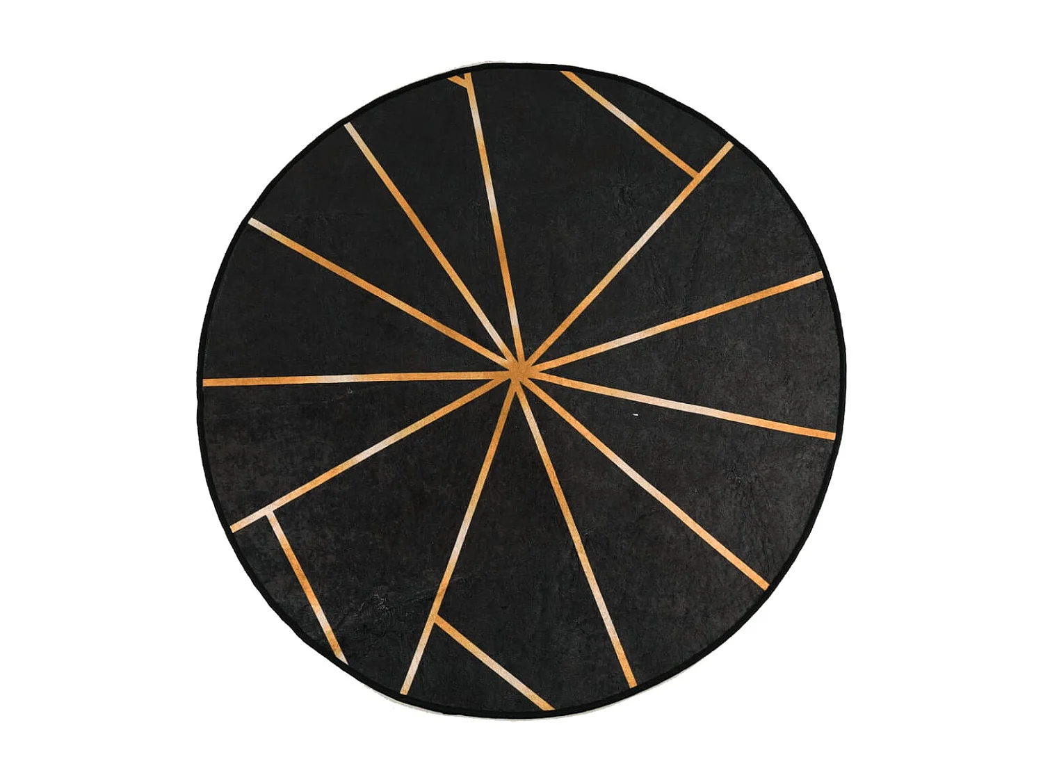 Tapis lavable noir et doré Ø 120cm antidérapant