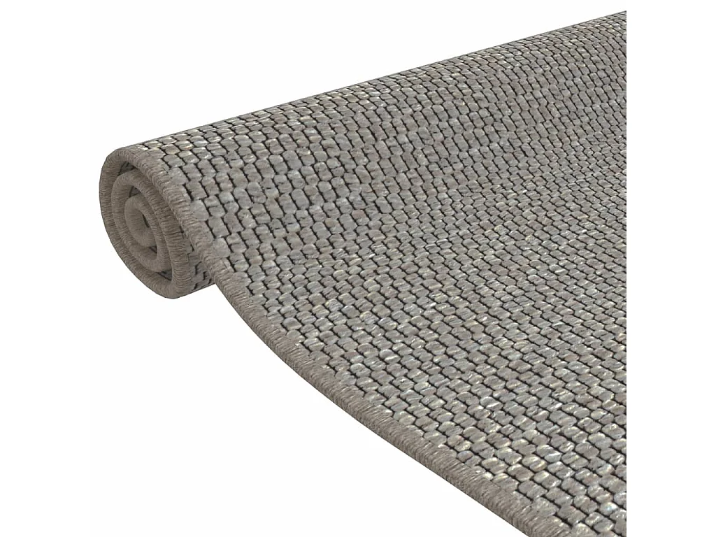Tapis de couloir aspect sisal argenté 80x150