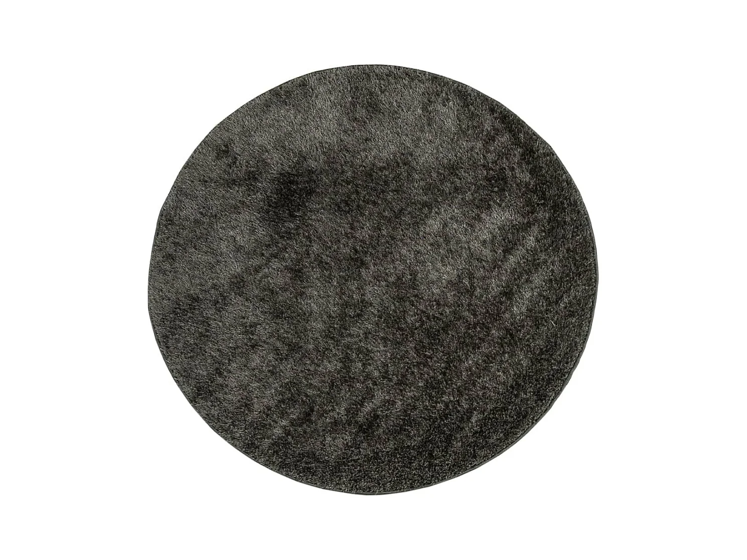 Tapis ISTAN à poils longs aspect brillant anthracite Ø 120cm
