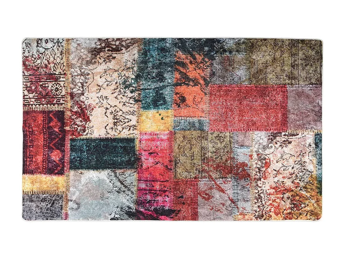 Tapis lavable patchwork multicolore 120x170 antidérapant