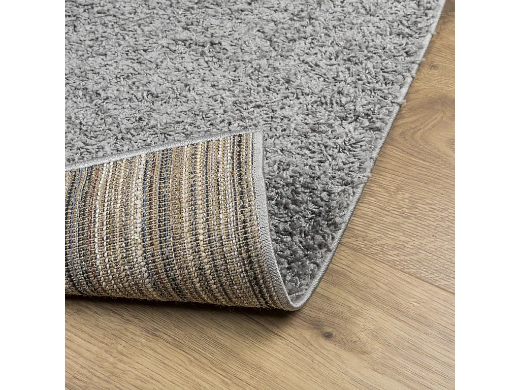 Tapis shaggy à poils longs moderne gris 80x200