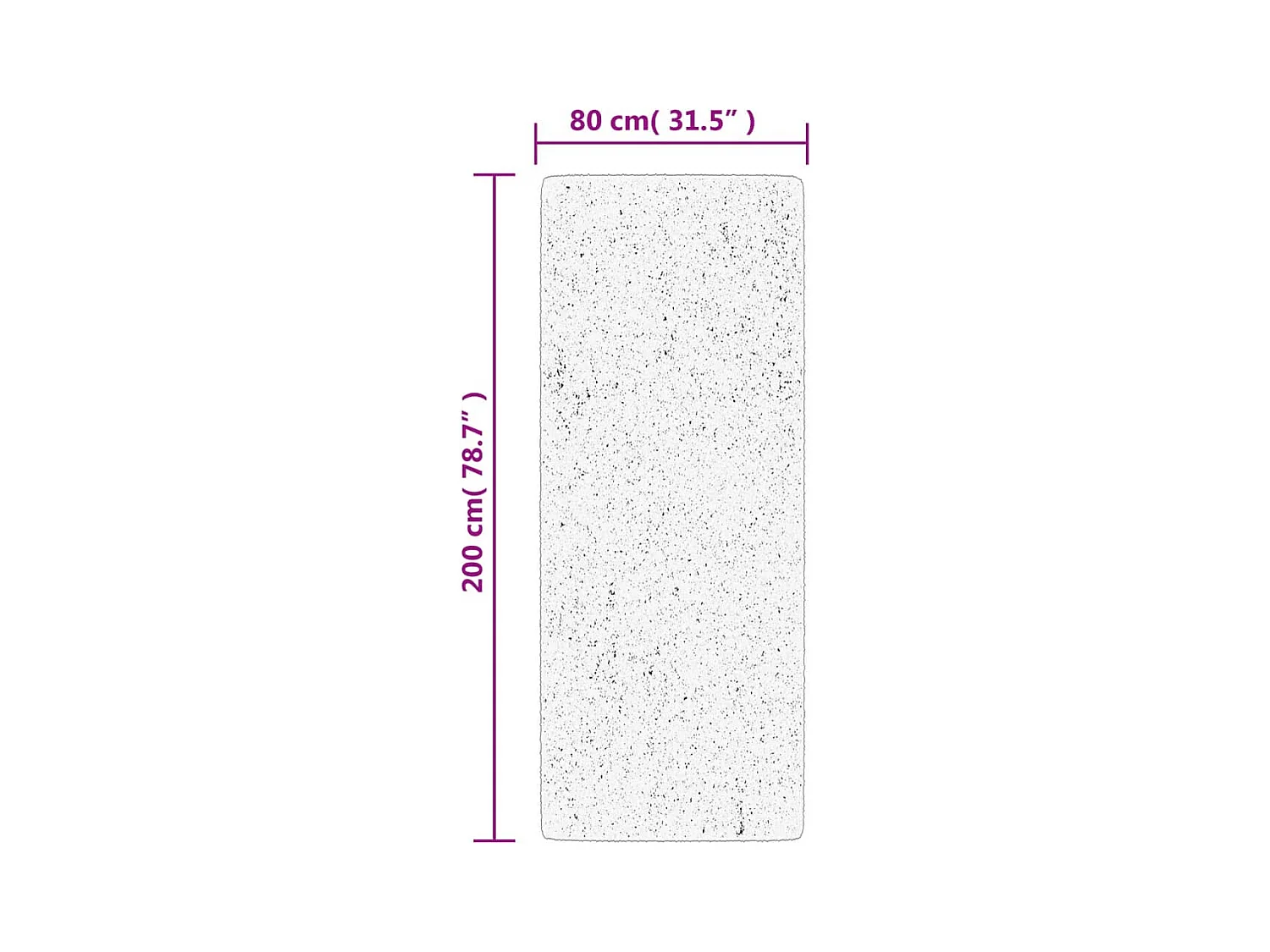 Tapis OVIEDO à poils courts rouge 80x200