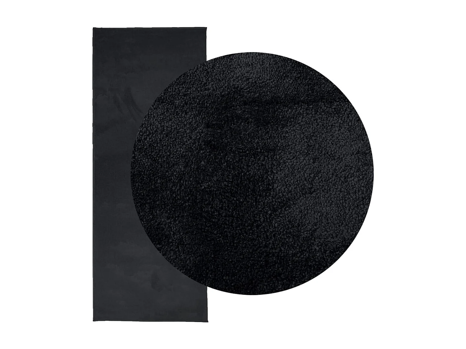 Tapis OVIEDO à poils courts noir 80x200