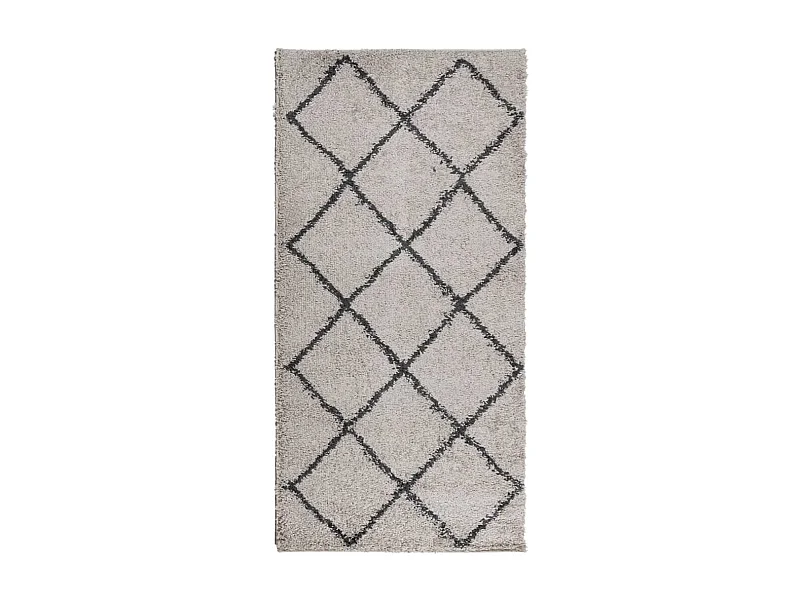 Tapis shaggy à poils longs moderne beige anthracite 100x200