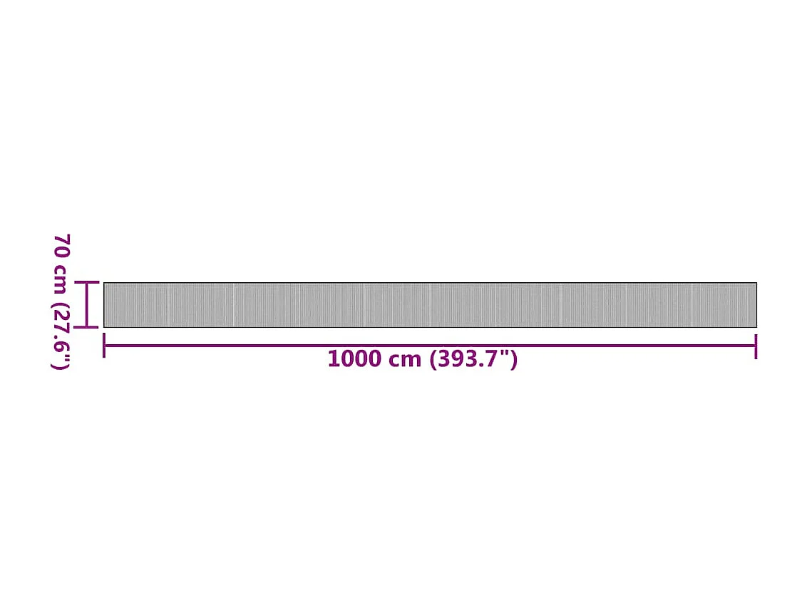 Tapis rectangulaire noir 70x1000 bambou