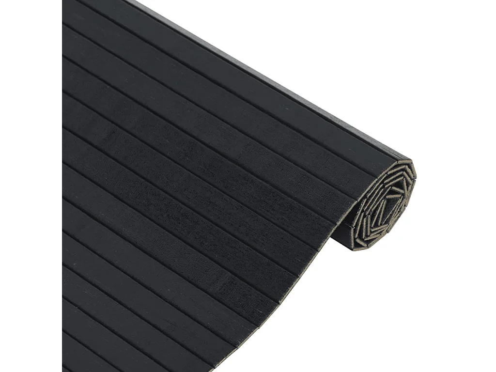 Tapis rectangulaire noir 100x100 bambou