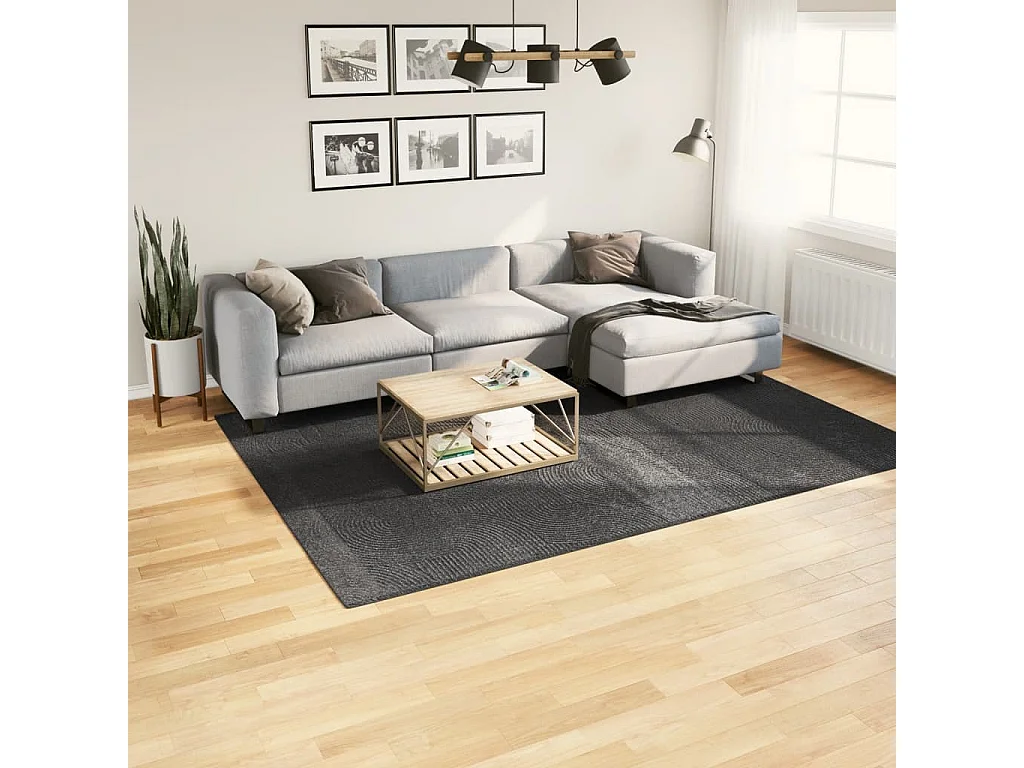 Tapis IZA poils courts style scandinave anthracite 200x280