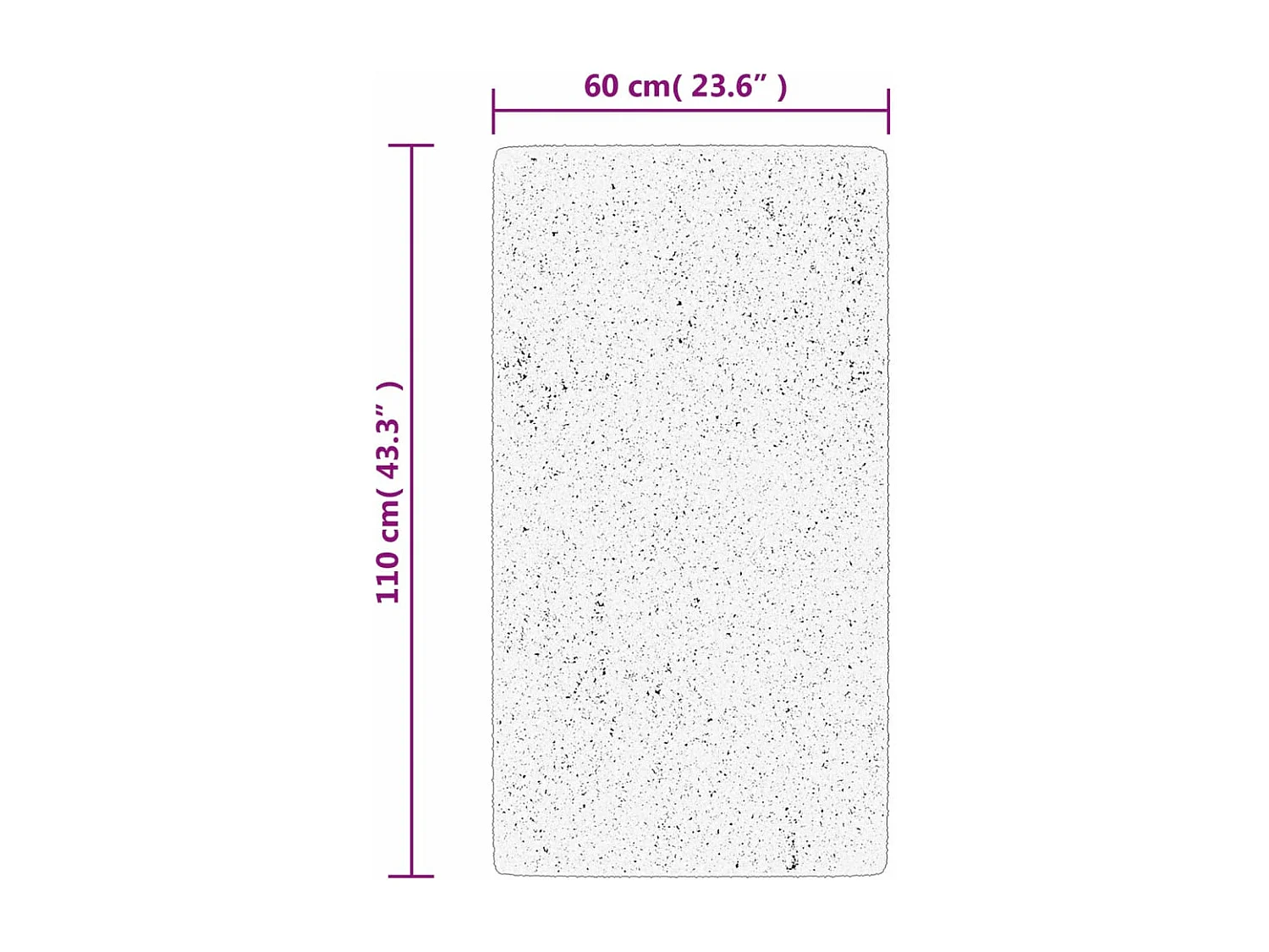 Tapis shaggy à poils longs moderne crème et noir 60x110