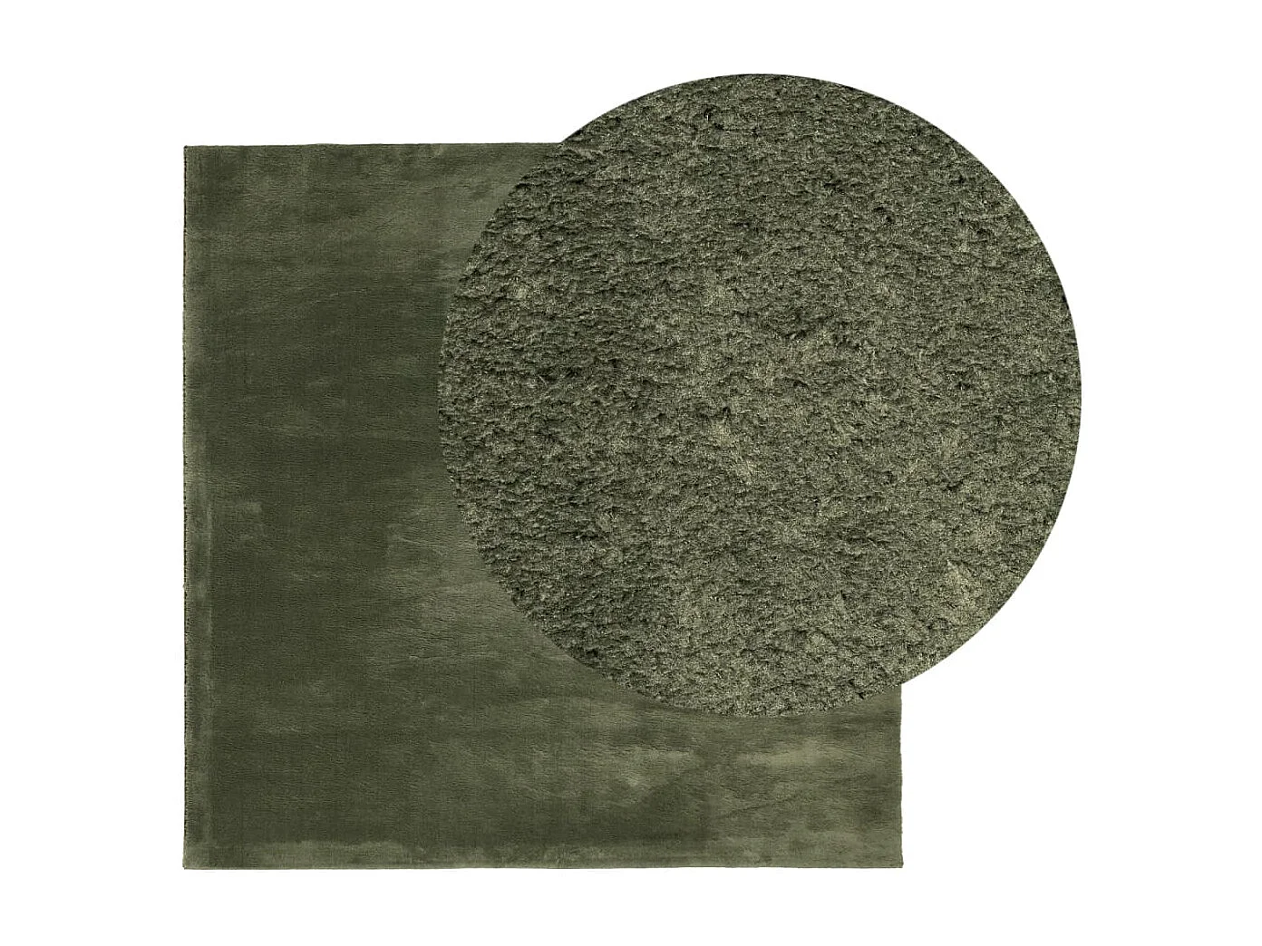 Tapis HUARTE à poils courts doux lavable vert forêt 200x200