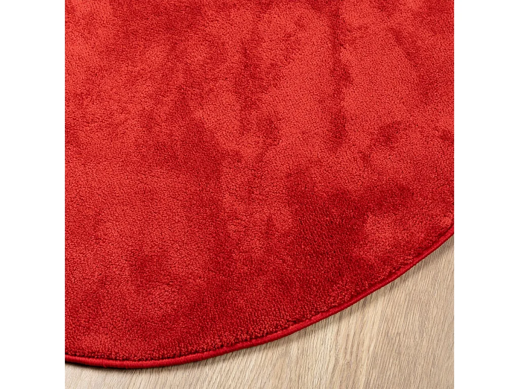 Vloerkleed OVIEDO laagpolig Ø 200 cm rood