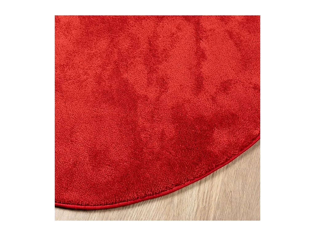 Tapis OVIEDO à poils courts rouge Ø 200cm