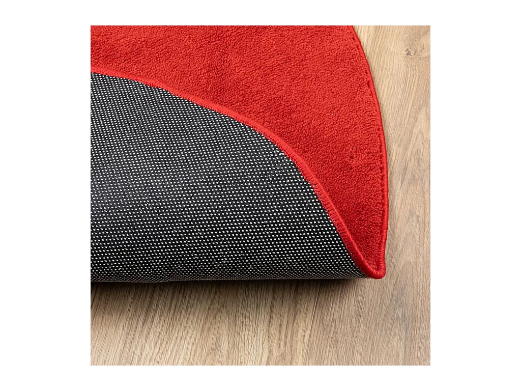 Tapis OVIEDO à poils courts rouge Ø 200cm