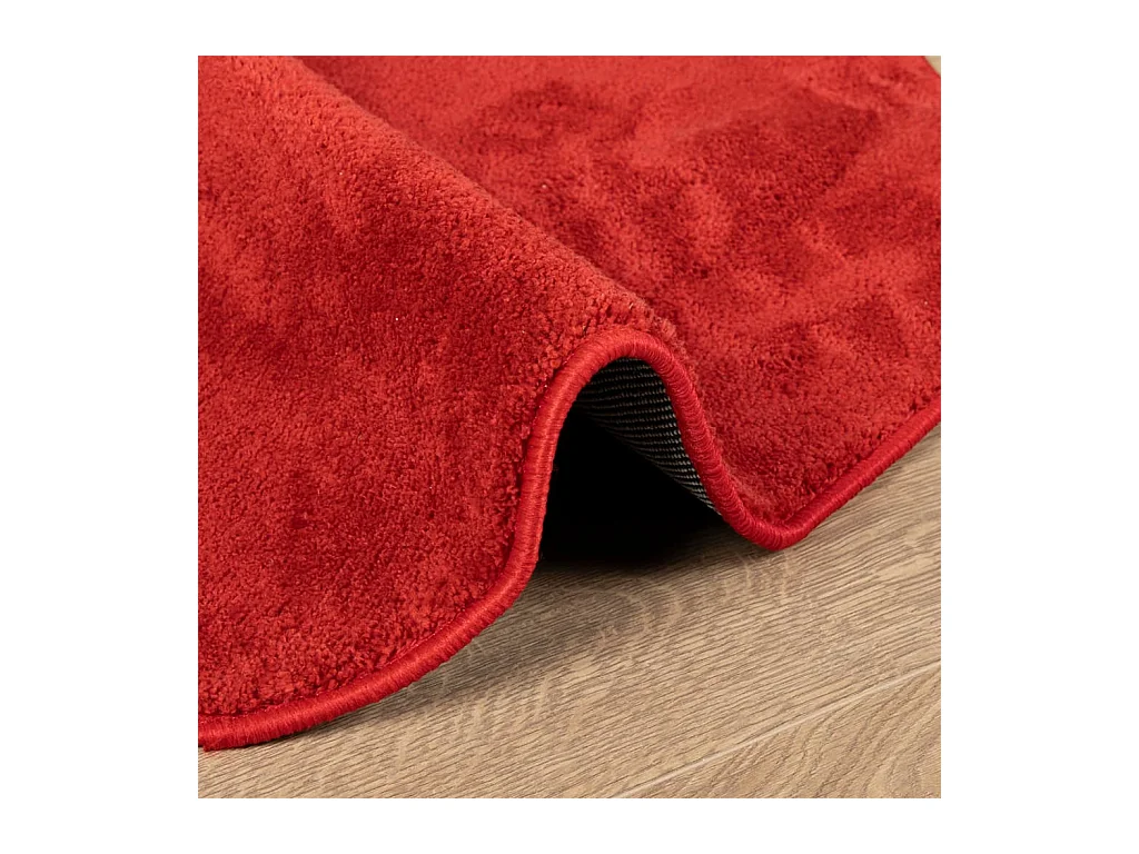 Tapis OVIEDO à poils courts rouge Ø 200cm