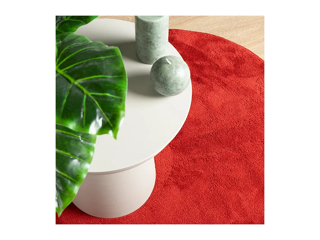 Tapis OVIEDO à poils courts rouge Ø 200cm