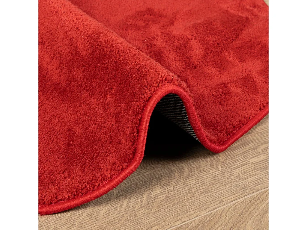 Tapis OVIEDO à poils courts rouge Ø 200cm