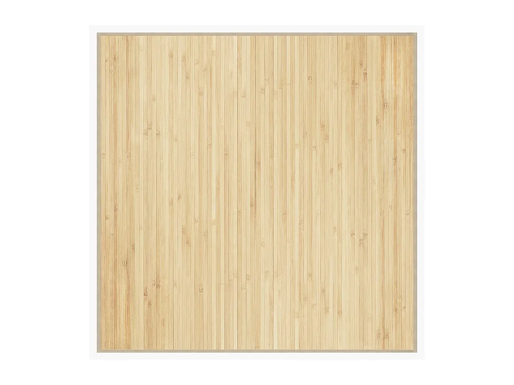 Tapis carré naturel clair 100x100 bambou