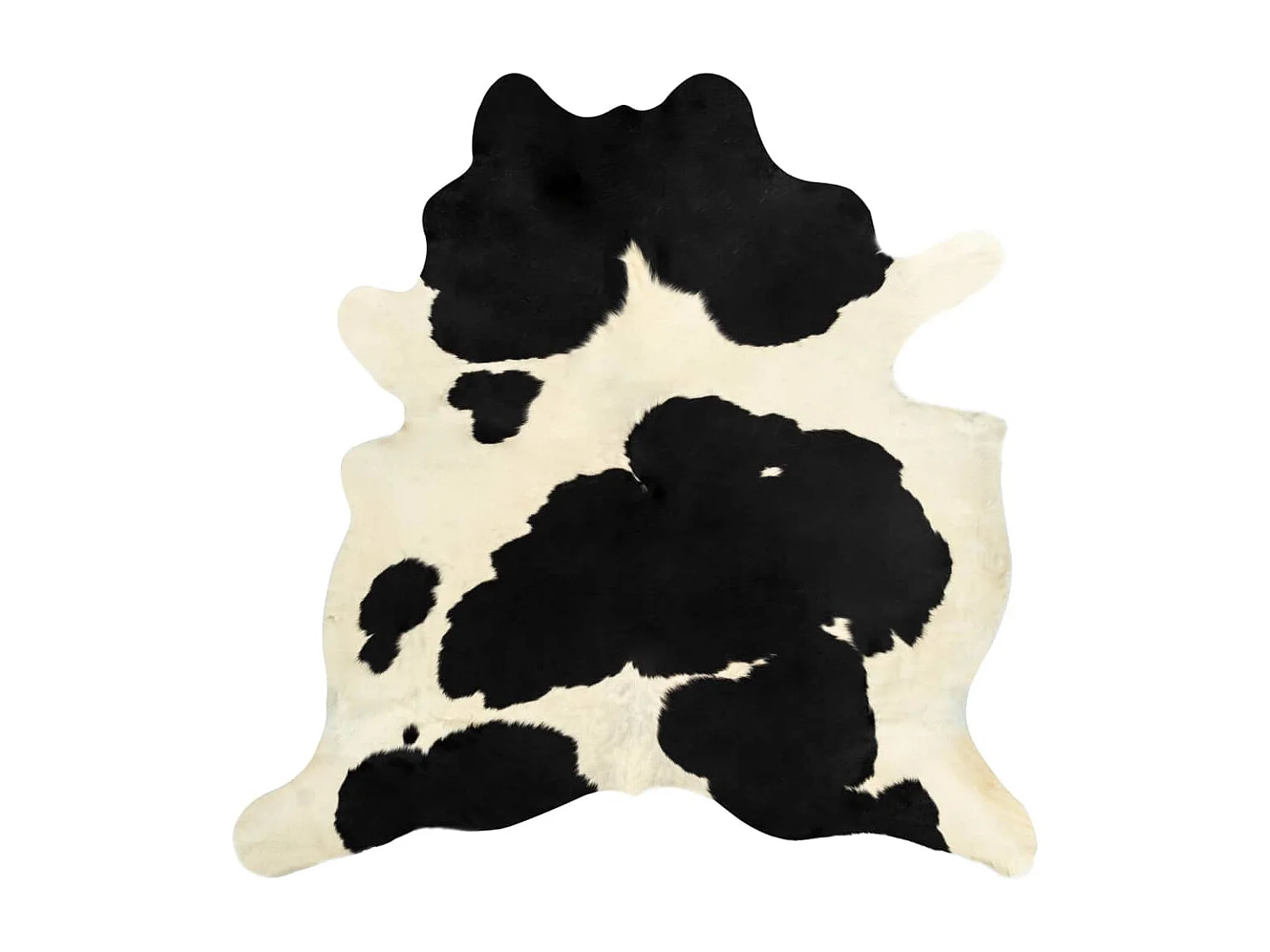 Tapis en peau de vache véritable noir et blanc 180x220