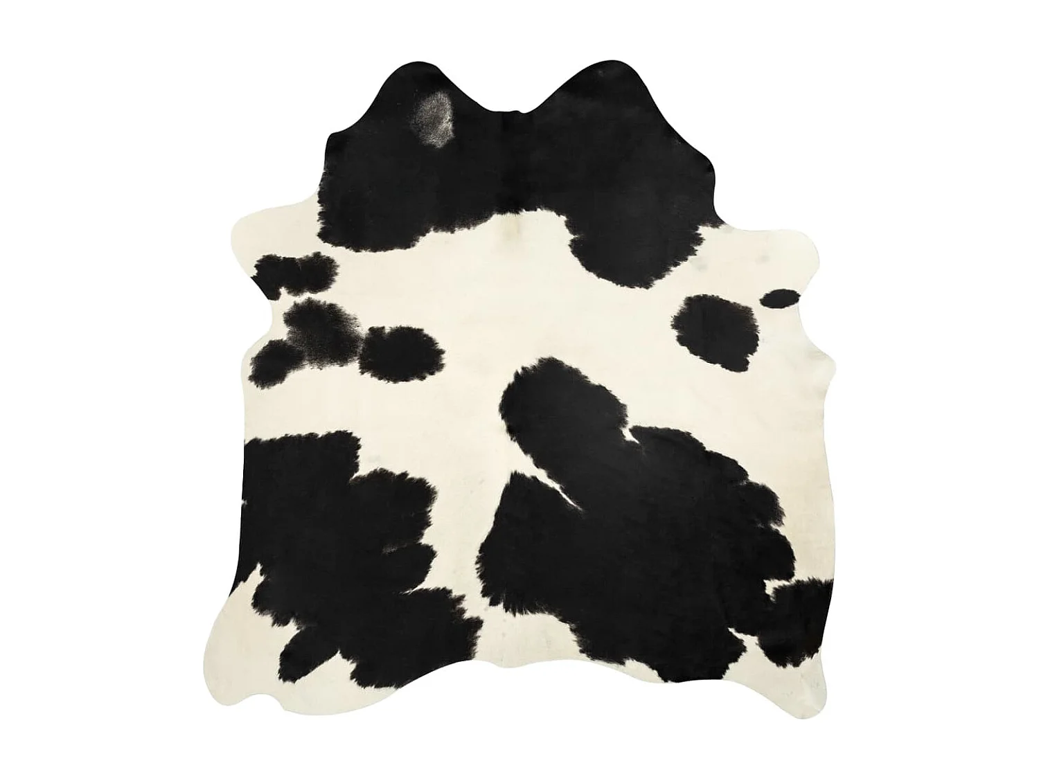 Tapis en peau de vache véritable noir et blanc 180x220