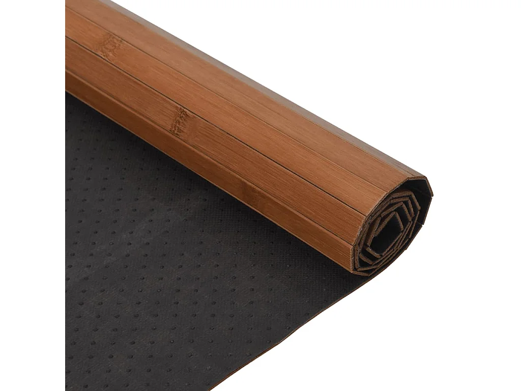 Tapis rectangulaire marron 70x200 bambou
