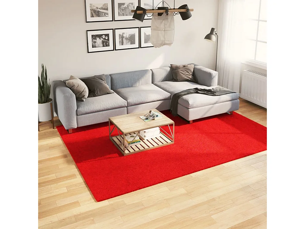 Tapis OVIEDO à poils courts rouge 200x280