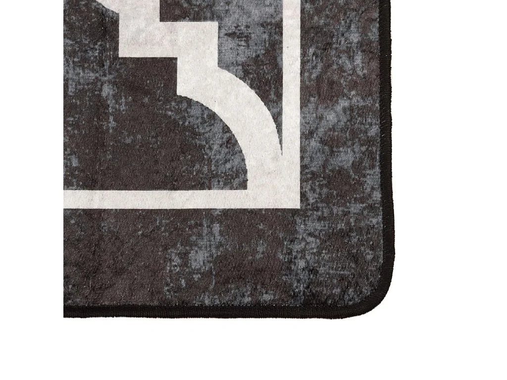 Tapis lavable noir et blanc 80x150 antidérapant