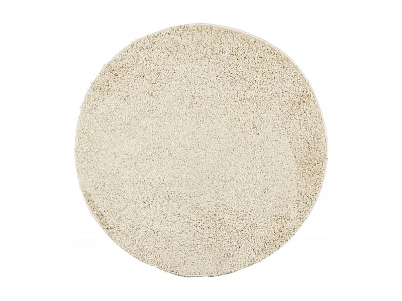 Tapis shaggy à poils longs moderne doré Ø 120cm