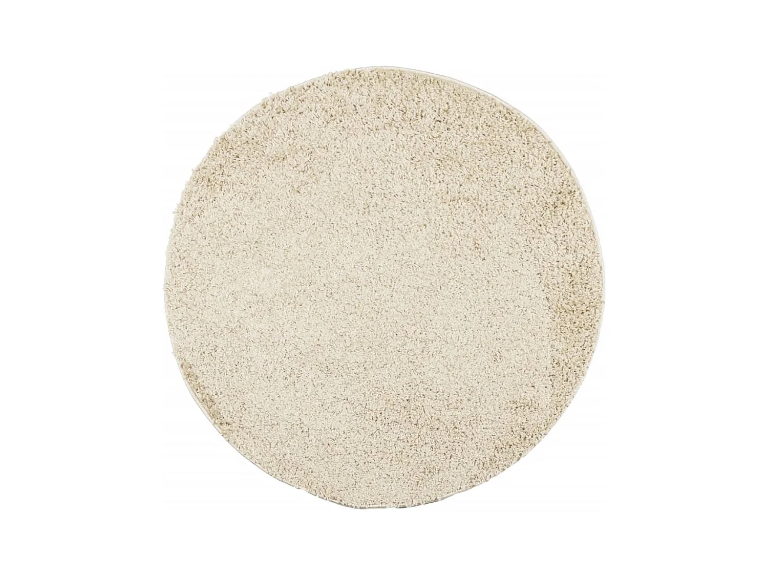 Tapis shaggy à poils longs moderne doré Ø 120cm