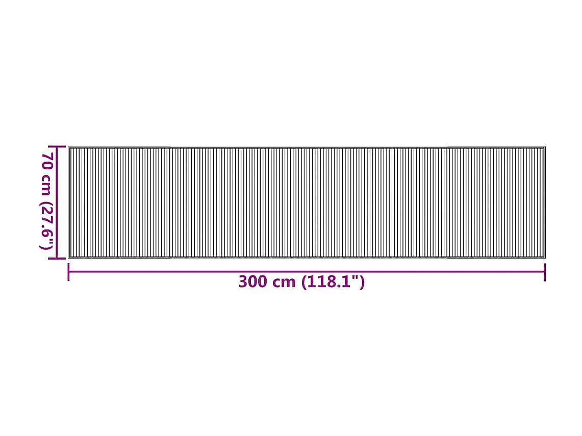 Tapis rectangulaire naturel 70x300 bambou