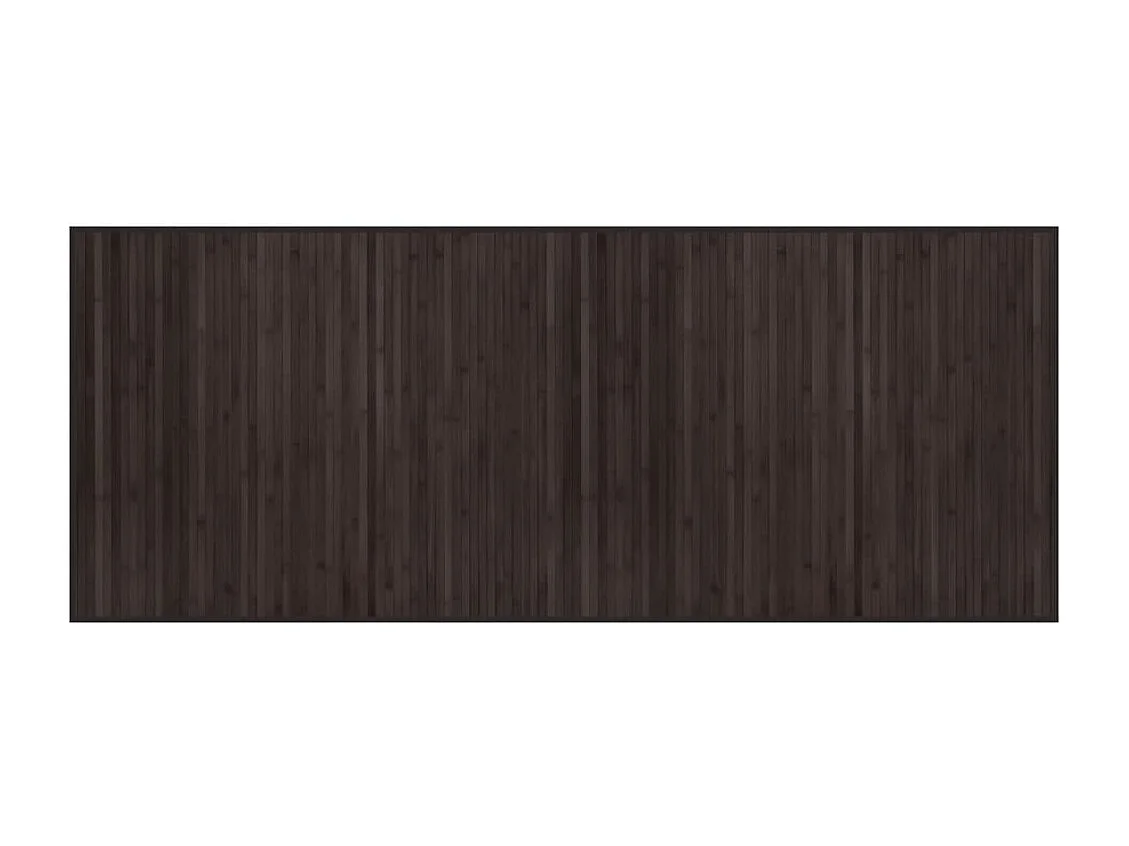 Tapis rectangulaire marron foncé 80x200 bambou