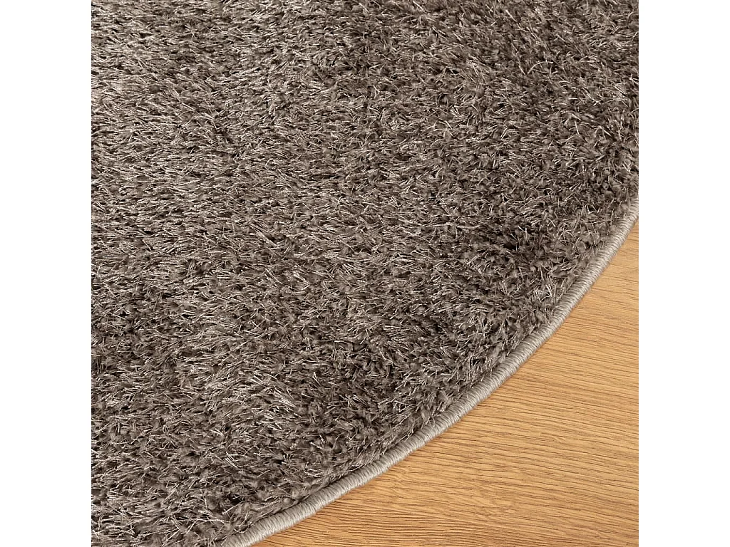 Tapis ISTAN à poils longs aspect brillant gris Ø 200cm