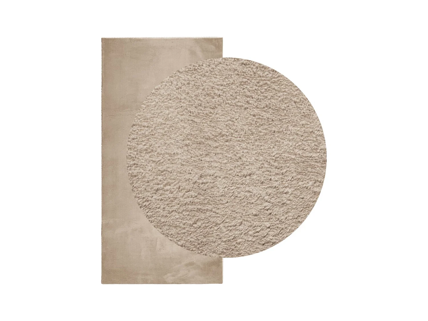 Tapis HUARTE à poils courts doux et lavable sable 100x200