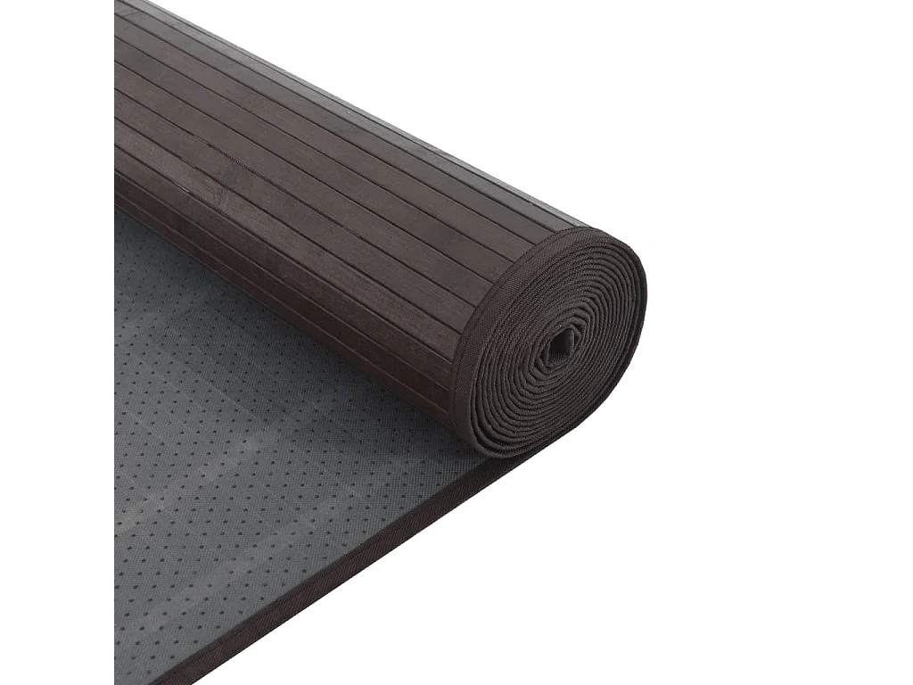 Tapis rectangulaire marron foncé 100x300 bambou