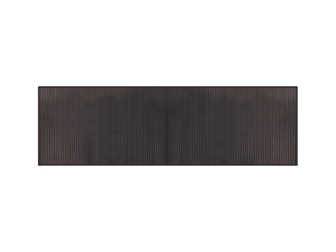 Tapis rectangulaire marron foncé 60x200 bambou