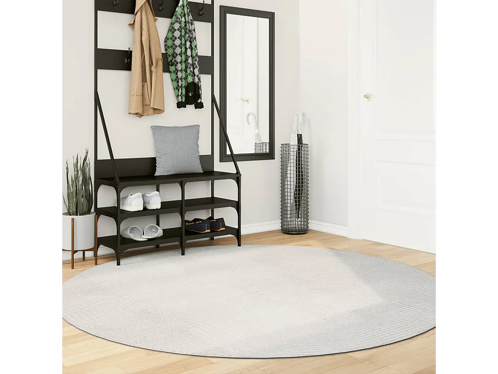 Tapis IZA poils courts style scandinave crème Ø 200cm