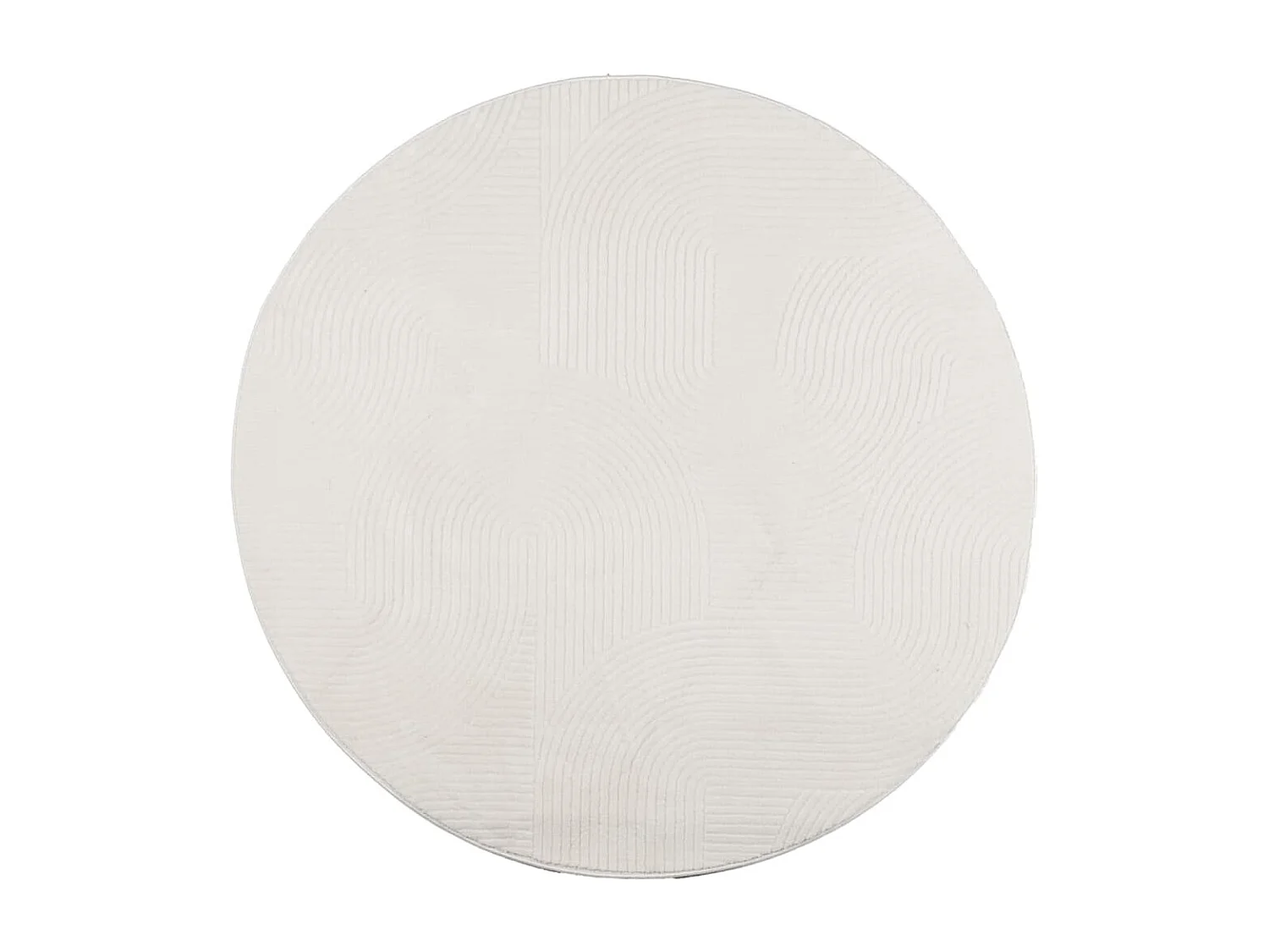 Tapis IZA poils courts style scandinave crème Ø 200cm