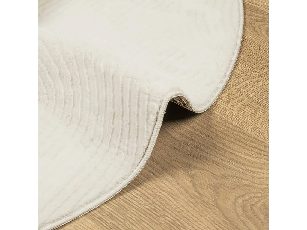 Tapis IZA poils courts style scandinave crème Ø 200cm