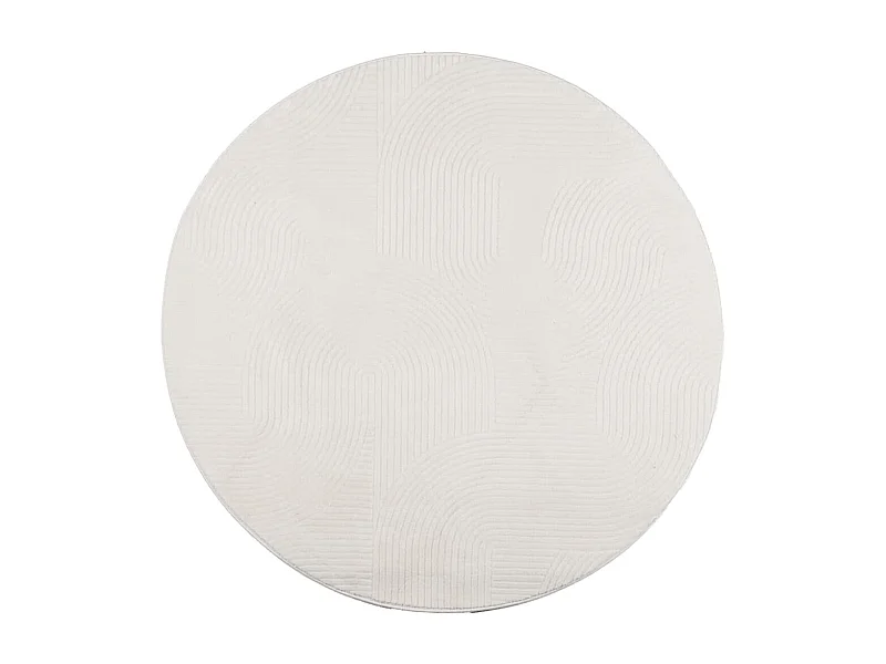 Tapis IZA poils courts style scandinave crème Ø 200cm
